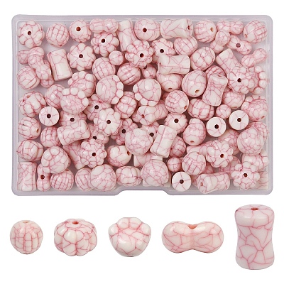 100Pcs 5 Styles Acylic Imitation Turquoise Beads OACR-YW0002-54-1