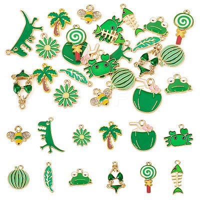 24Pcs 12 Styles Alloy Enamel Pendants ENAM-TA0009-07-1