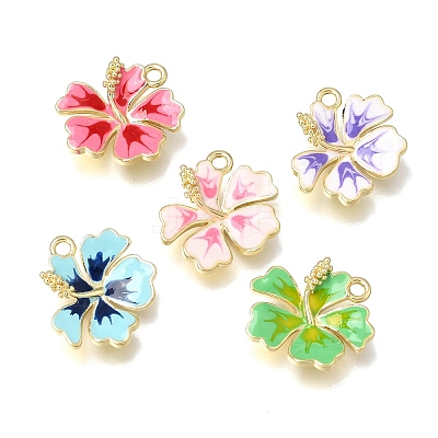 Brass Enamel Pendants KK-K427-10B-G-1