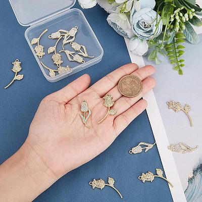 16Pcs 2 Style Rack Plating Alloy Pendants PALLOY-FH0001-80-1