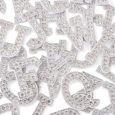 Alphabet Resin Rhinestone Patches DIY-TAC0005-45A-1