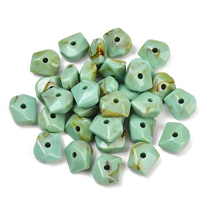 Two Tone Opaque Acrylic Imitation Gemstone Beads OACR-T033-08B-1