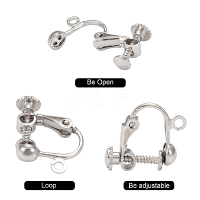 Brass Screw On Clip-on Earring Dangling Charms Pendants Setting Findings KK-M019-01P-1