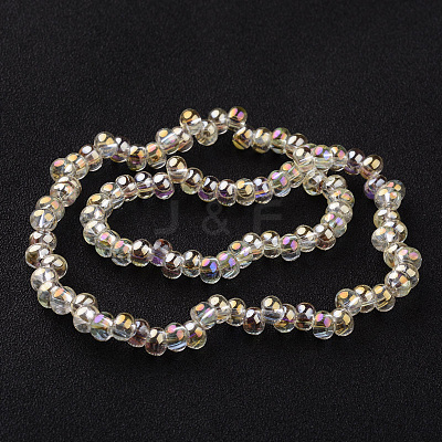 Teardrop Full Rainbow Plated Glass Bead Strands EGLA-J135-FR06-1