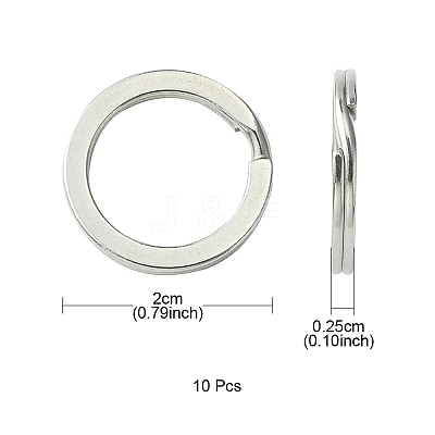 10Pcs 304 Stainless Steel Keychain Clasps KEYC-YW0001-03-1