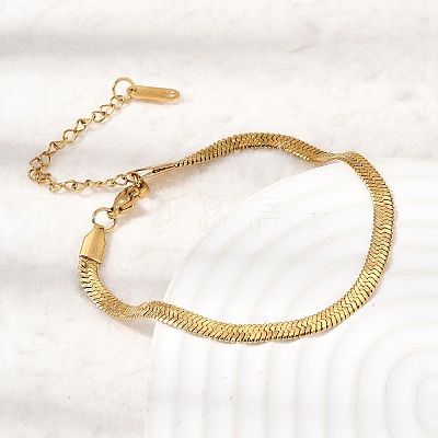 304 Stainless Steel Snake Chains Bracelets for Women BJEW-P395-02G-06-1