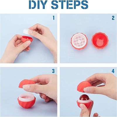 8 Sets 8 Colors Plastic Empty Lip Balm Sphere Containers MRMJ-CA0001-02-1