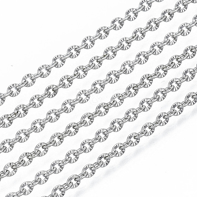 Non-Tarnish 3.28 Feet 304 Stainless Steel Chains X-CHS-S001-12A-P-1