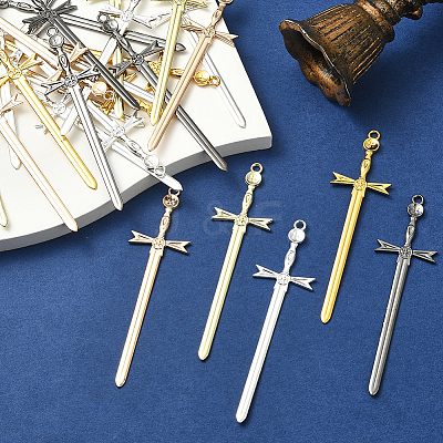 40Pcs 5 Colors Alloy Big Pendants FIND-SC0018-10B-1
