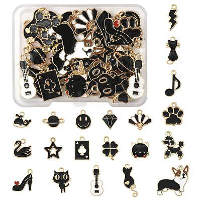 40Pcs 20 Styles Alloy Enamel Charms ENAM-FS0003-38B-1