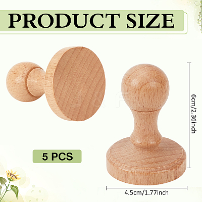 Wood Stamps with Handle AJEW-WH0348-630A-1