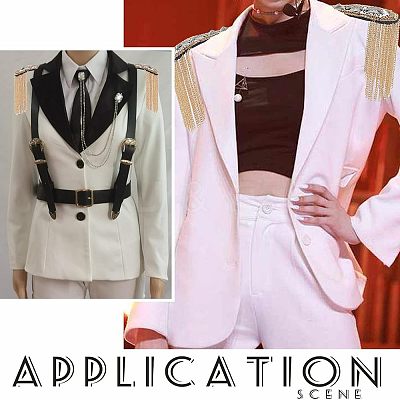 2Pcs Fashion Iron Chain Tassel Epaulettes AJEW-FH0003-80-1