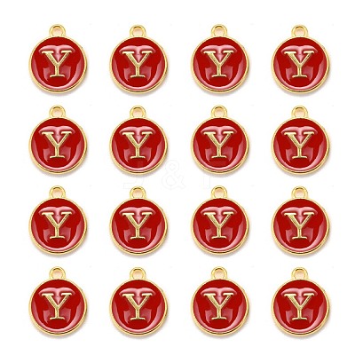 Golden Plated Alloy Enamel Charms X-ENAM-S118-03Y-1