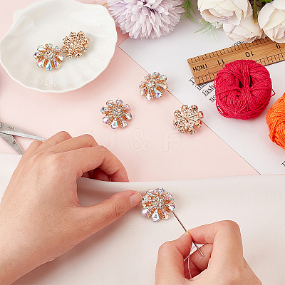6Pcs Acrylic Rhinestone Buttons DIY-FG0004-60B-1
