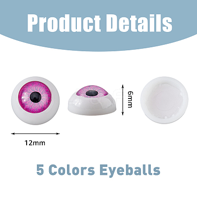 100Pcs 5 Colors Plastic Craft Hollow Eyeballs DIY-DC0002-53-1