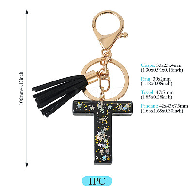 1Pc Resin Letter Keychains KEYC-TADJ0001-09T-1