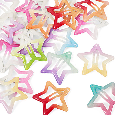 20Pcs Iron Enamel Snap Hair Clips PHAR-TADJ0001-08-1