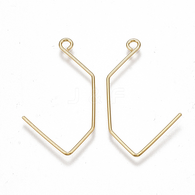 Brass Earring Hooks KK-T038-421G-1