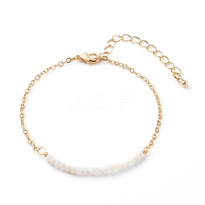 June Birthstone Natural Rainbow Moonstone Beaded Bracelets BJEW-JB06092-06-1