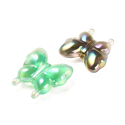 Luminous UV Plating Rainbow Iridescent Acrylic Beads OACR-F006-03-1