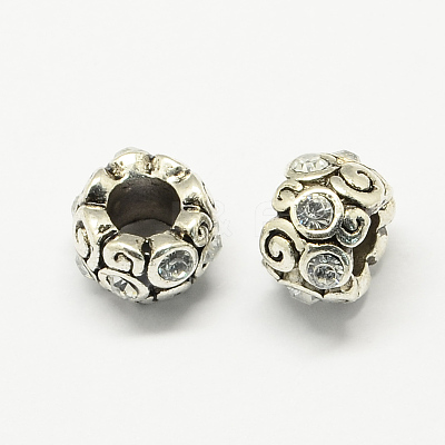Alloy Rhinestone European Beads MPDL-R036-09H-1
