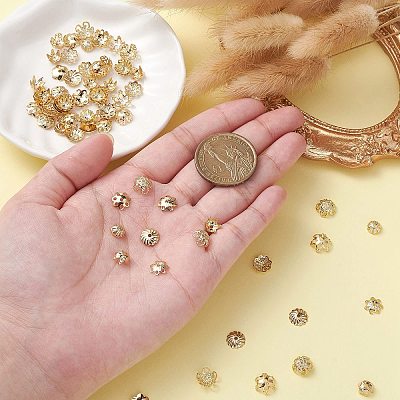 100Pcs 10 Styles Alloy Bead Caps PALLOY-CJ0002-77-1