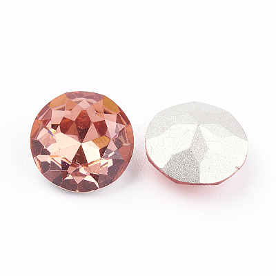Pointed Back & Back Plated Glass Rhinestone Cabochons RGLA-J012-8mm-542-1