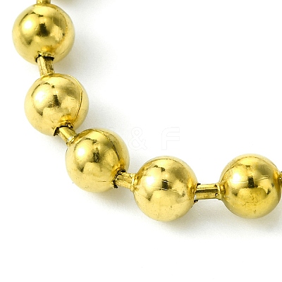 Ion Plating(IP) 304 Stainless Steel 6mm Round Ball Link Chain Bracelets for Women BJEW-C066-05A-G-1