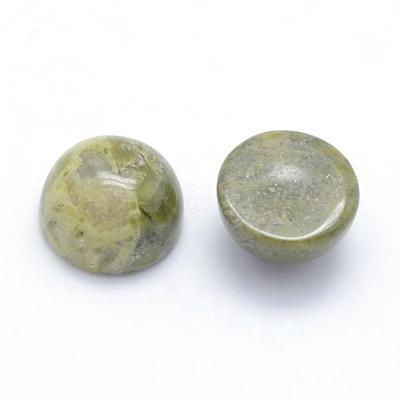 Natural Unakite Cabochons G-P393-R31-4MM-1