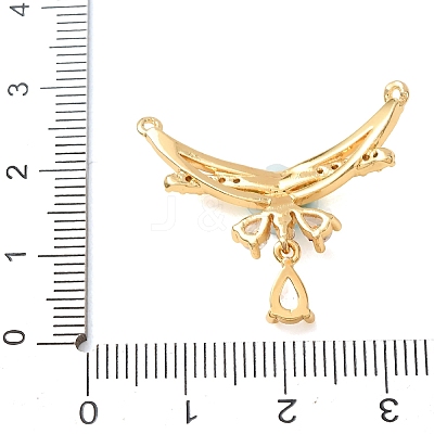 Brass Pave Clear Cubic Zirconia Pendants CU-CBA2C2D-04G-04-1