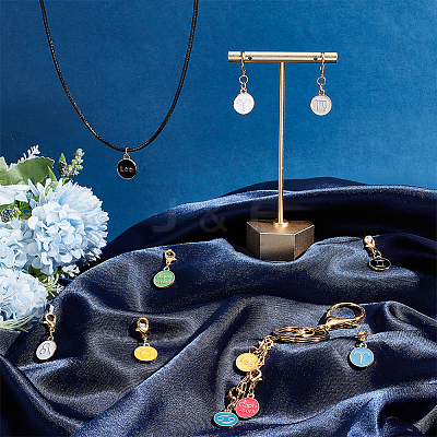 6 Sets 6 Colors Alloy Enamel Pendants Decoration HJEW-PH0001-66-1