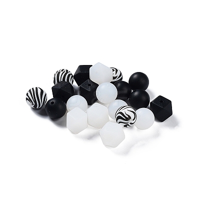 Round/Polygon Food Grade Silicone Focal Beads SIL-F003-06C-1