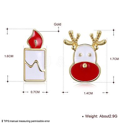 Classic Zinc Alloy Enamel Stud Earrings EJEW-BB31880-A-1