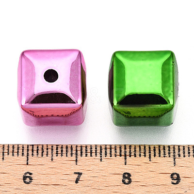UV Plating Oapque Acrylic Beads X-PACR-T017-08-1