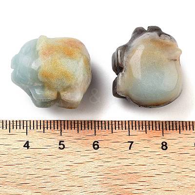 Natural Flower Amazonite Carved Figurines DJEW-L023-C05-1