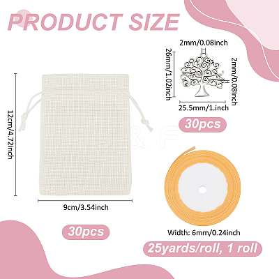 30Pcs Polyester Imitation Burlap Packing Pouches Drawstring Bags ABAG-PH0001-58-1