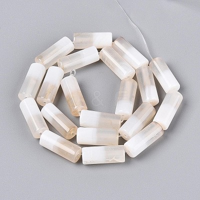 Natural White Agate Beads Strands G-T144-31-1