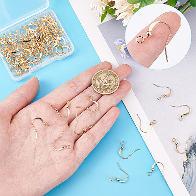 100Pcs Long-Lasting Plated Brass French Earring Hooks KK-CN0001-80-1