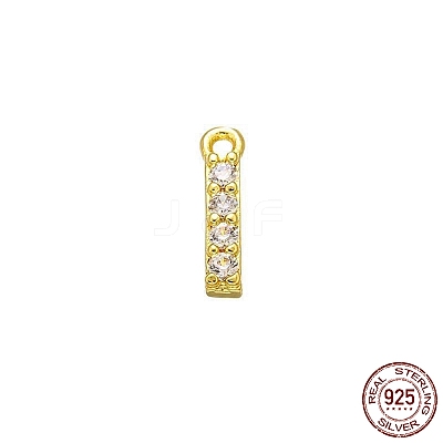 Real 18K Gold Plated 925 Sterling Silver Micro Pave Clear Cubic Zirconia Charms STER-P054-10G-I-1