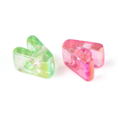 UV Plating Transparent Acrylic European Beads OACR-M027-02V-1