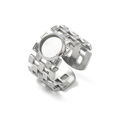 304 Stainless Steel Cuff Ring Components SA-CBA37BC-17A-P-1