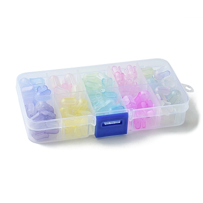 9 Colors Transparent Acrylic Beads Caps OACR-FS0001-72-1