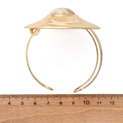 Alloy & Iron Cuff Bangles for Women BJEW-F501-02KCG-1