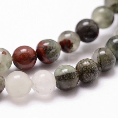 Natural African Bloodstone Beads Strands G-G735-32-6mm-1