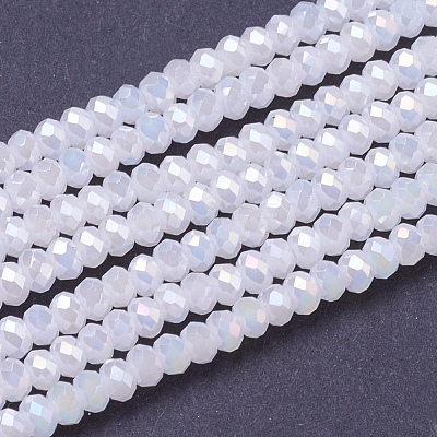 Faceted Electroplate Glass Rondelle Bead Strands X-EGLA-R048-2mm-36-1