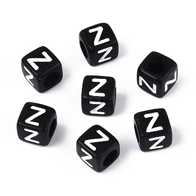 Initial Acrylic Horizontal Hole Beads OACR-ZX006-35Z-1