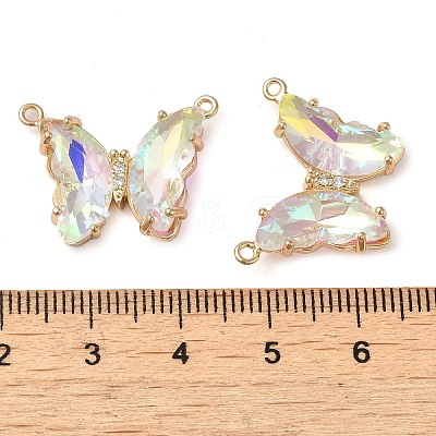 Brass Pave Faceted Glass Connector Charms FIND-Z020-03H-1