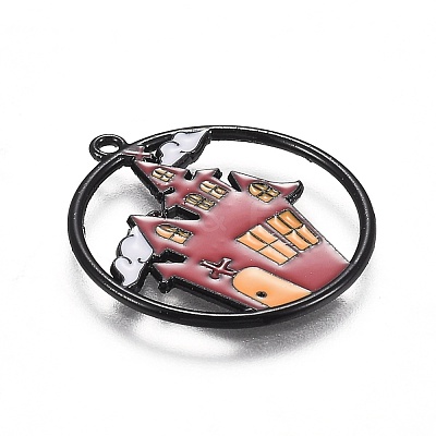 Halloween Theme Alloy Enamel Pendants ENAM-J649-12B-01-1