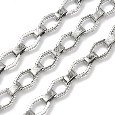Handmade 304 Stainless Steel Octagon Link Chains STAS-F341-01P-1