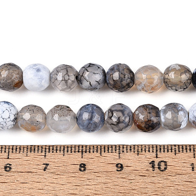 Dyed & Heated Natural Fire Crackle Agate Beads Strands G-N359-01A-03-1
